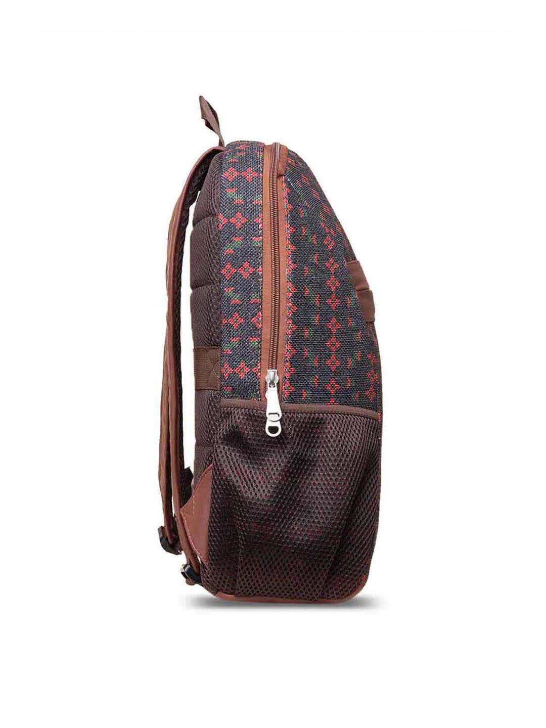 ZOUK Women Black & Red Graphic Backpack
