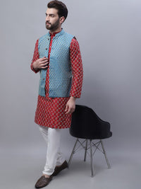 SOJANYA Embroidered Regular Kurta With Pyjamas & Nehru Jacket