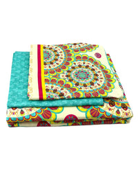 BOMBAY DYEING Celebrating India SeaGreen Print 300TC Cotton King Bedsheet & 4 Pillow Cover