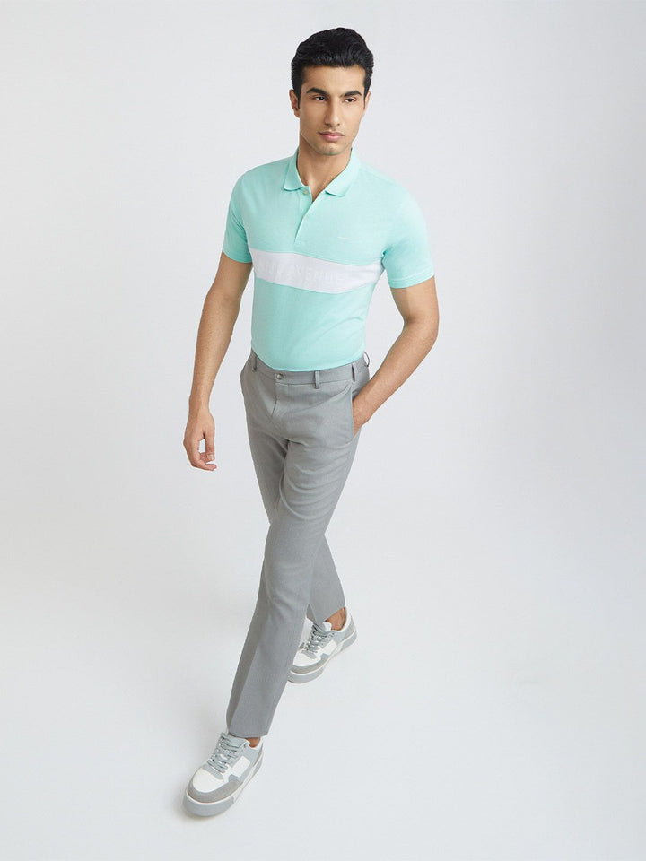 Park Avenue Striped Polo Collar Slim Fit T-shirt