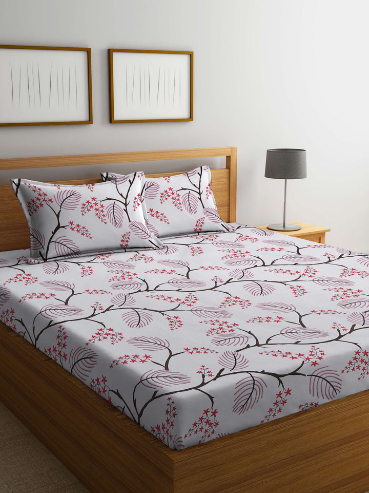 Myntra Elegant Homes White 300 TC Dilengkapi Cadar King dengan 2 Sarung Bantal-250X225 sm