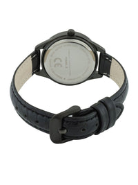 Sambungan Perancis Wanita Dail & Kulit Tali Dail Analog Watch FCB5BL-B