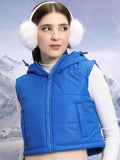Tokyo Talkies Sleeveless Cropped Hooded Puffer Jacket