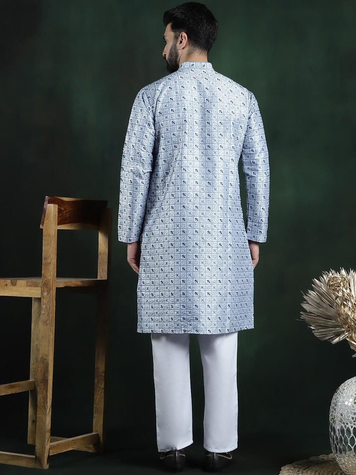 SOJANYA LUXE Floral Embroidered Regular Thread Work Kurta with Pyjamas