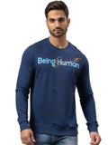 Being Human Men Navy Blue Printed Sweatshirt