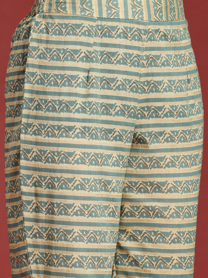 Anouk Ethnic Motifs Printed Cotton Kurta Set With Embellished Detail Dupatta