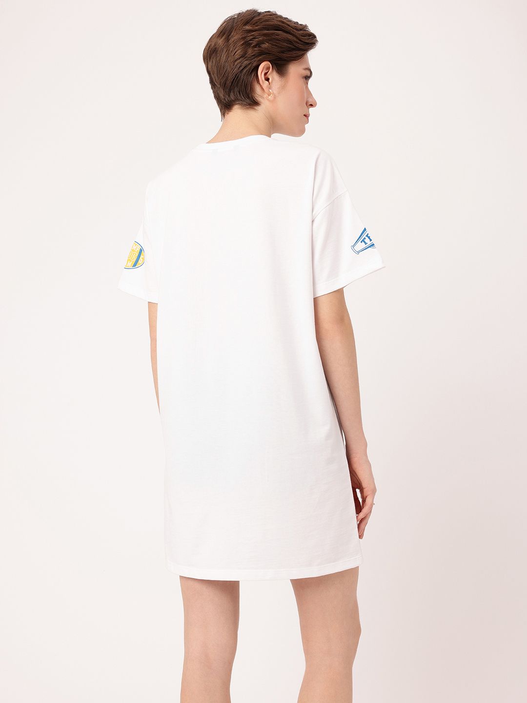 DressBerry Sporty Charm Printed Relaxed Fit Mini T-Shirt Dress