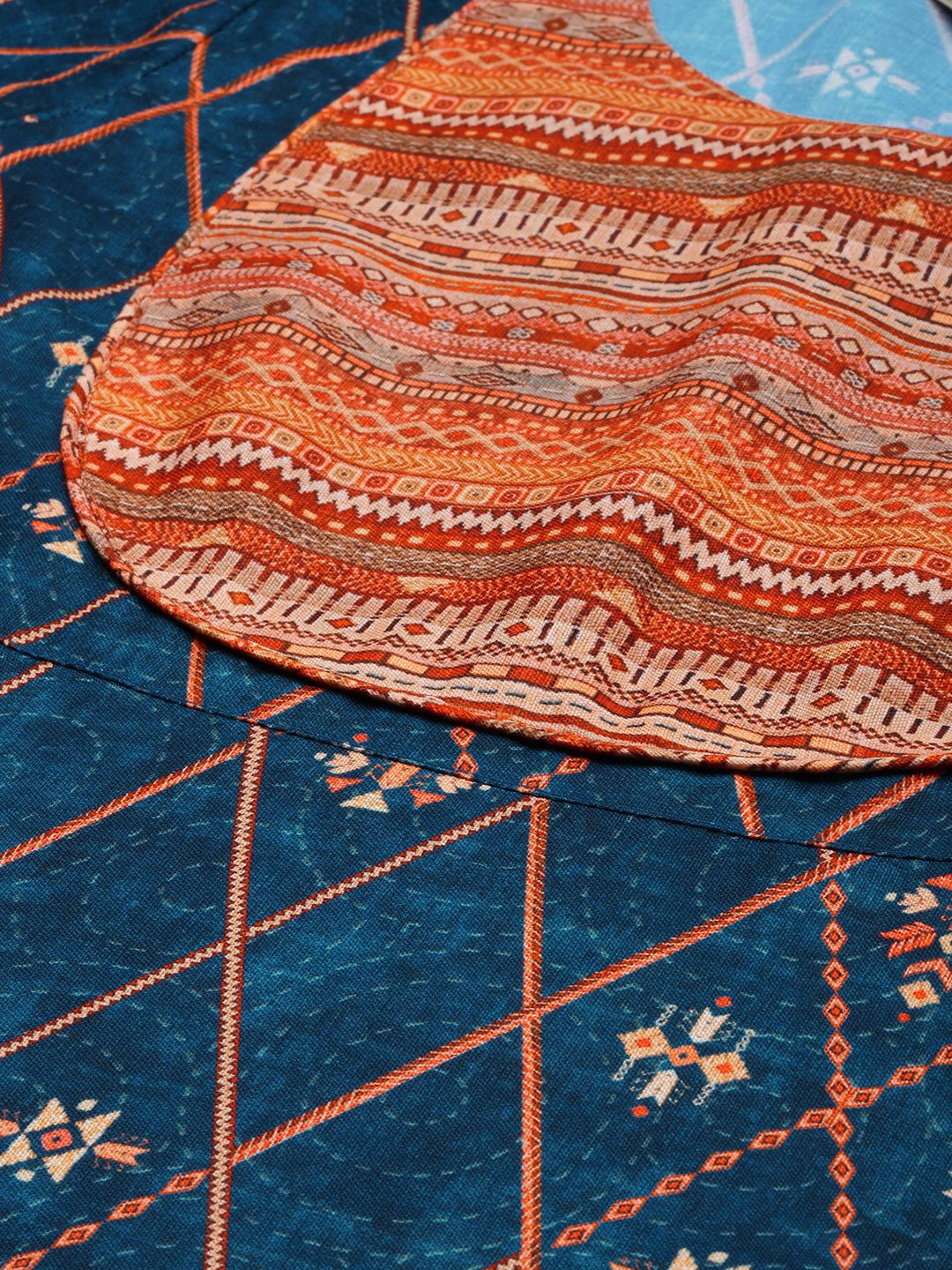 Anouk Ethnic Motifs Printed A-line Kurta with Palazzos