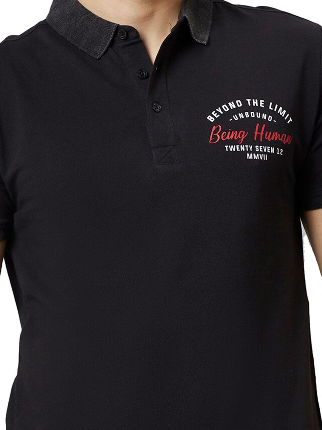 Being Human Polo Collar Cotton Regular T-shirt