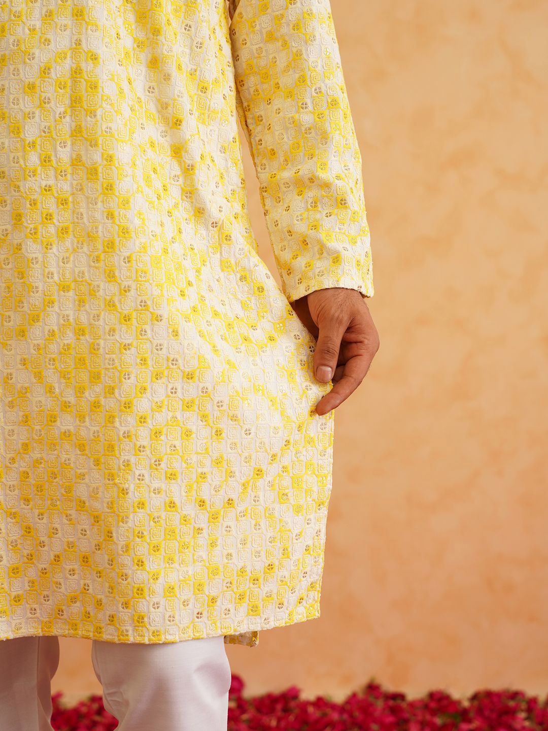 SOJANYA Ethnic Motifs Embroidered Regular  Pure Cotton Kurta with Churidar