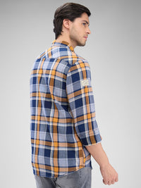 SPYKAR Men Tartan Checks Pocket Detailing Slim Fit Casual Shirt