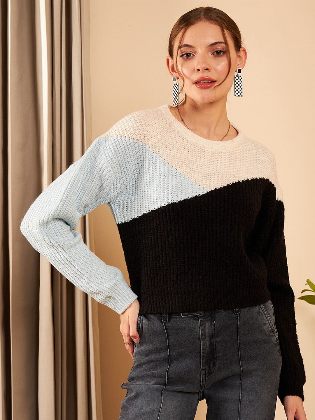STREET 9 Colourblocked Acrylic Pullover