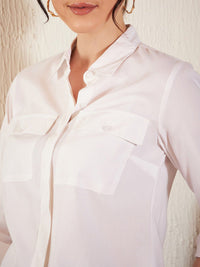DENNISON Smart Slim Fit High Low Cotton Formal Shirt