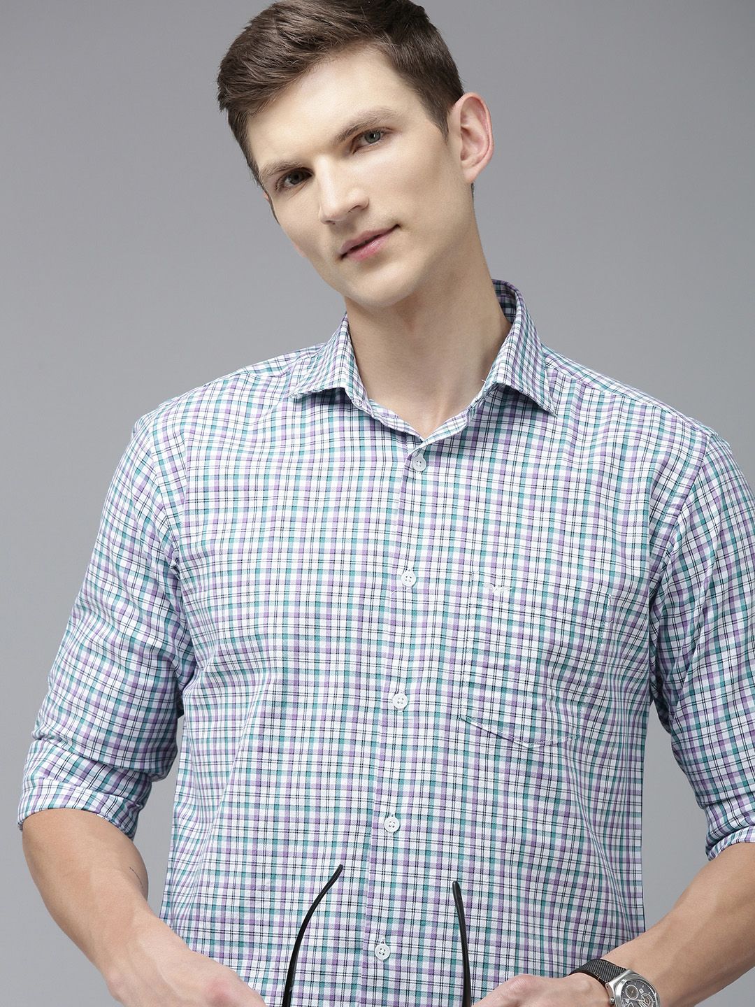 Park Avenue Slim Fit Pure Cotton Checked Casual Shirt