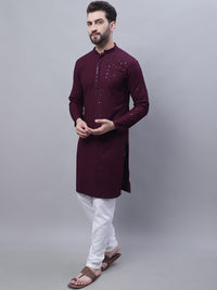 SOJANYA Embroidered Pure Cotton Kurta with Pyjamas & Narhu Jacket
