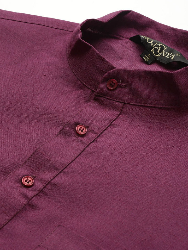 SOJANYA Lelaki Cotton Linen Solid Kurta