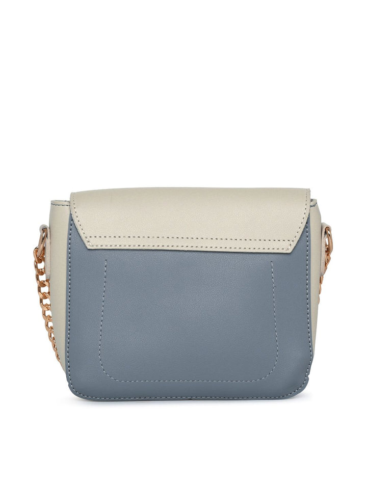 Lino Perros Blue & Off-White Colourblocked Handheld Bag