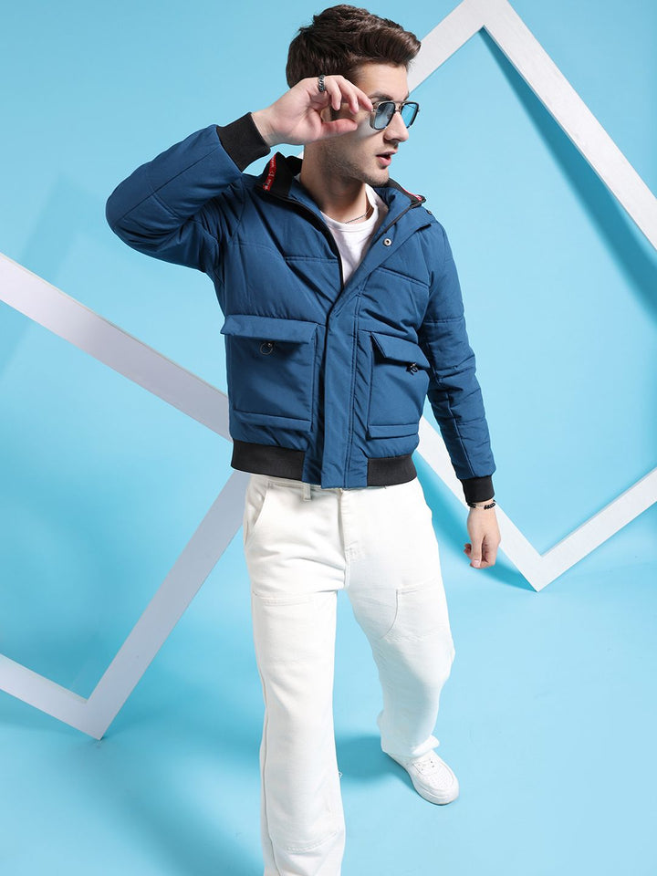 The Indian Garage Co Men Regular Fit Padded Bomber Jacket