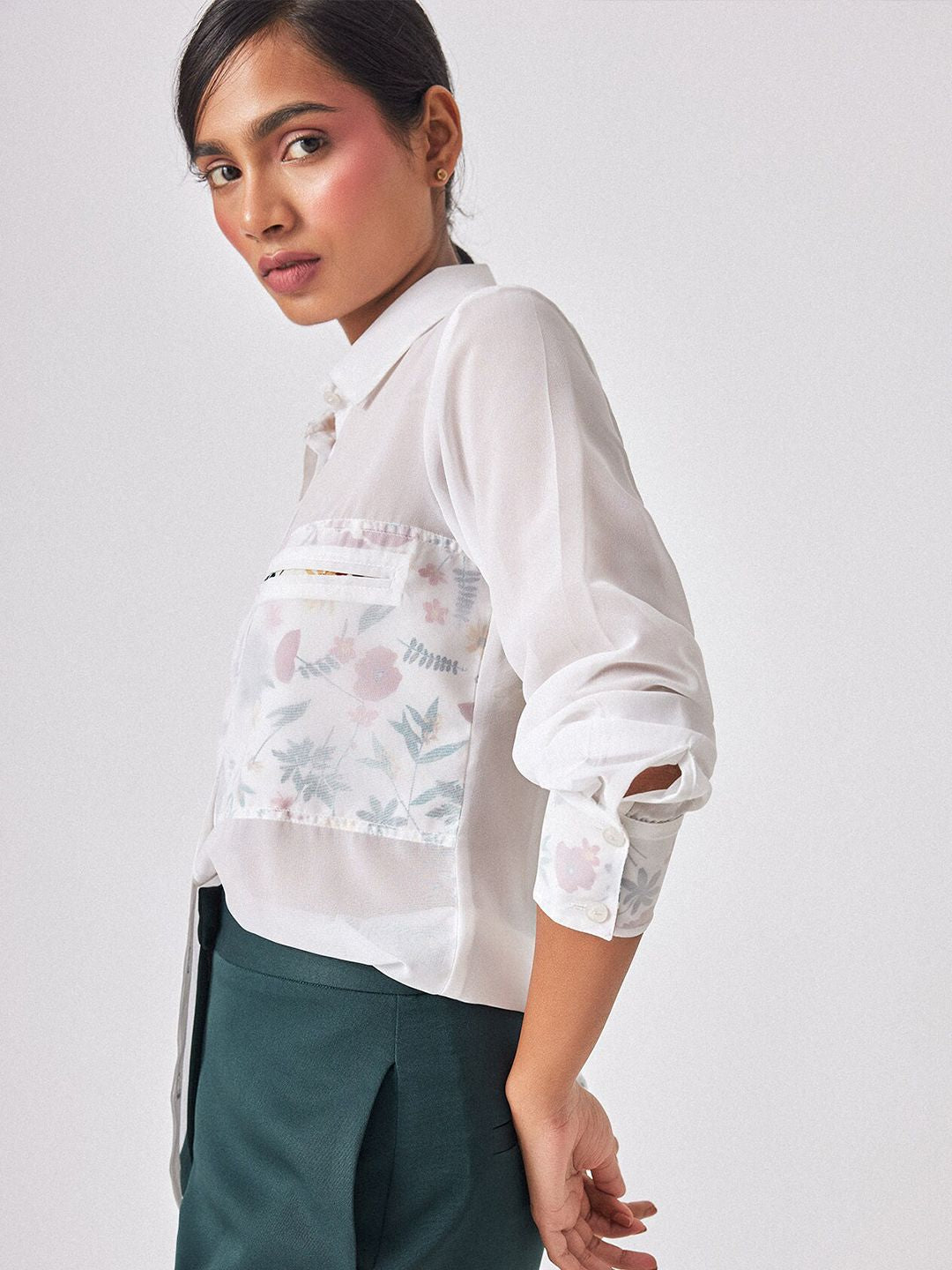 The Label Life Floral Printed Comfort Georgette Casual Shirt