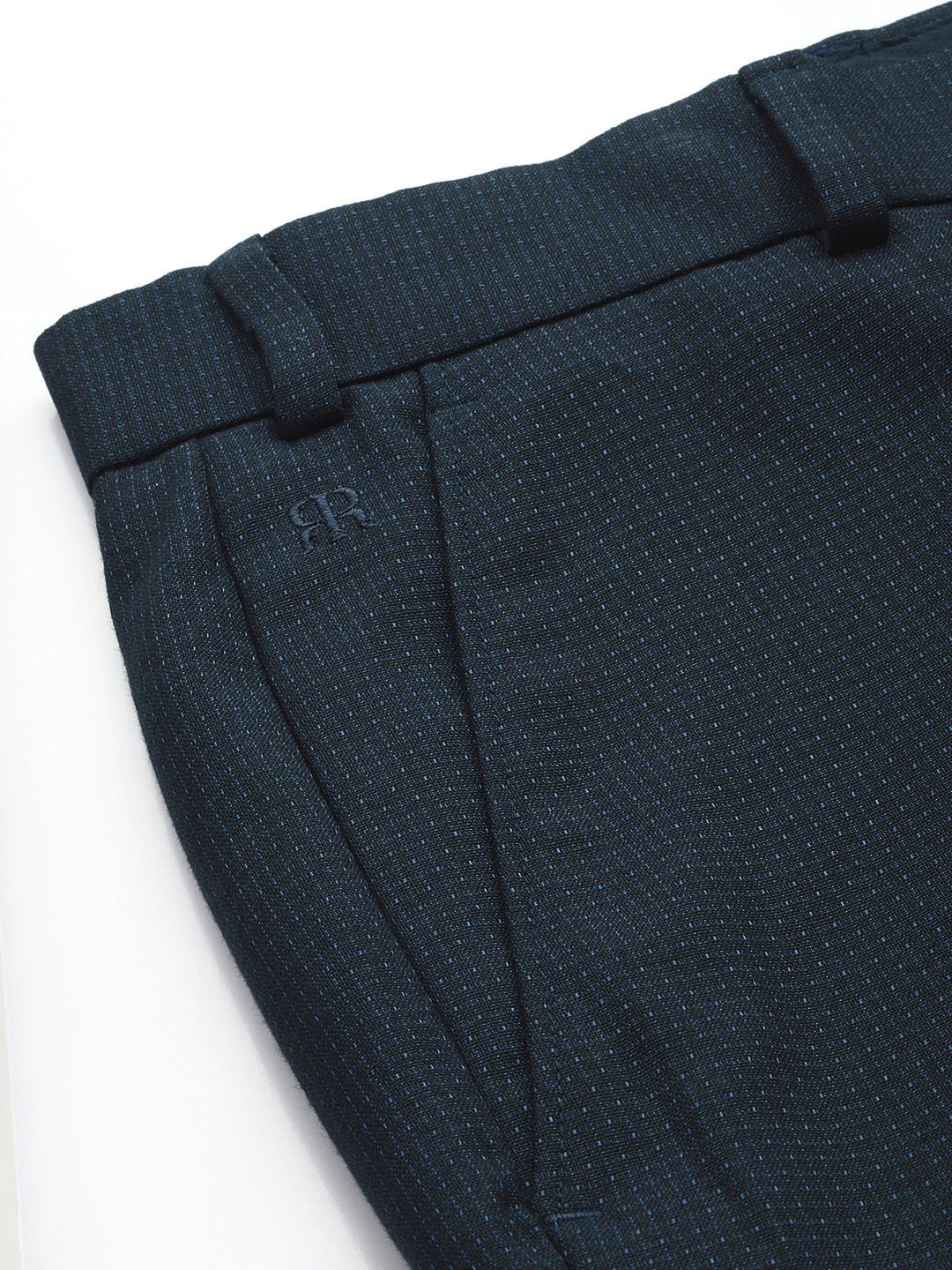 Raymond Men Self-Design Textured Slim Fit Formal Trousers