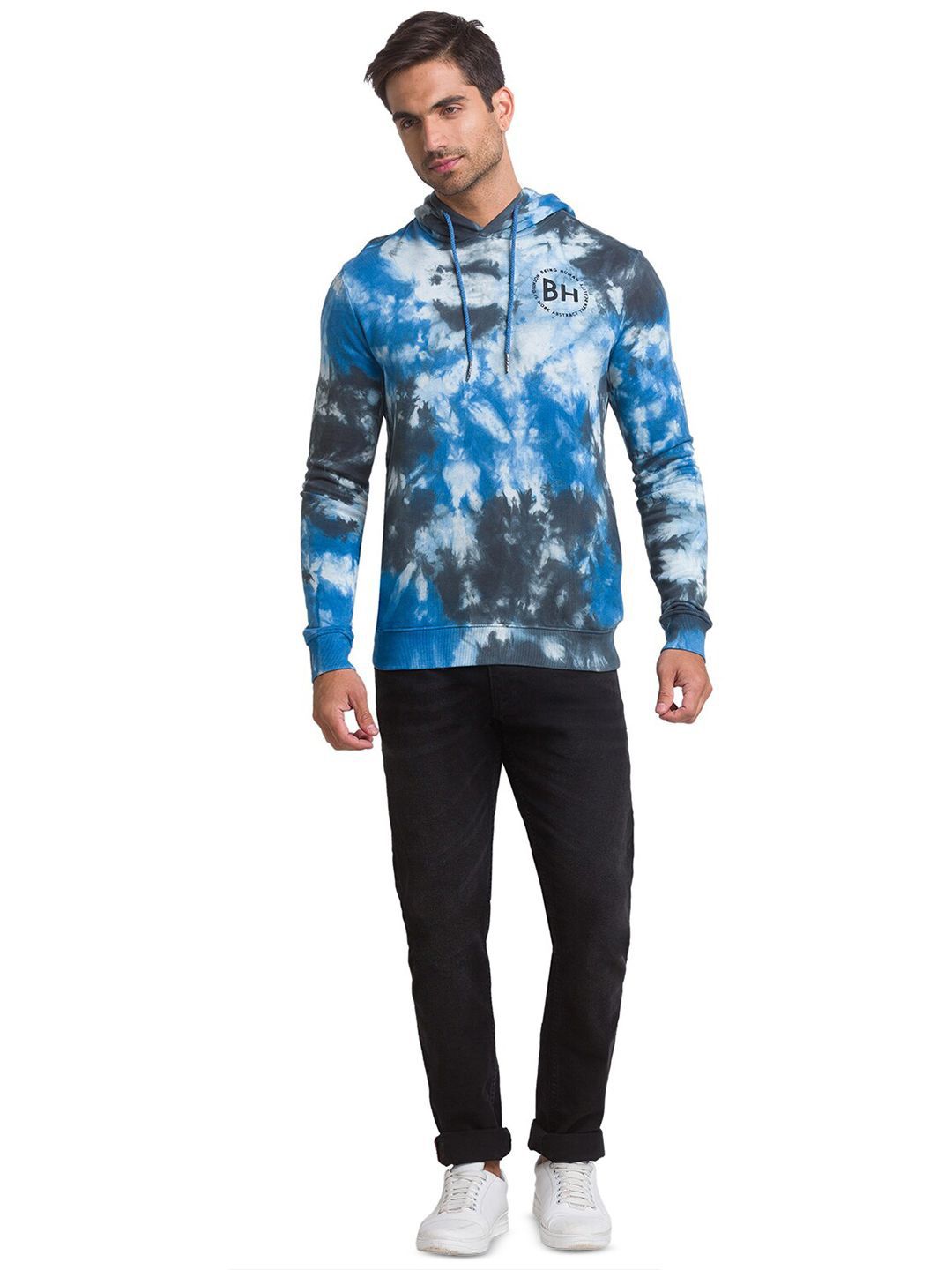 Being Human Men Blue Printed Cotton Sweatshirt