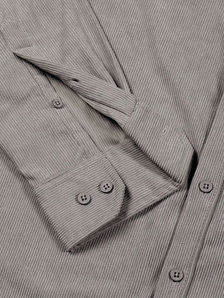 Thomas Scott Men Premium Button-Down Collar Corduroy Cotton Casual Shirt