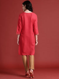 Anouk Floral Yoke Design Straight Kurta