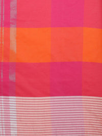 Saree mall Pink & Orange Checked Saree