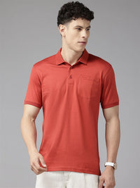 Park Avenue Men Pure Cotton Polo Collar Slim Fit T-shirt