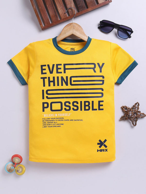 HRX by Hrithik Roshan Boys Typography Printed Rapid Dry T-shirt