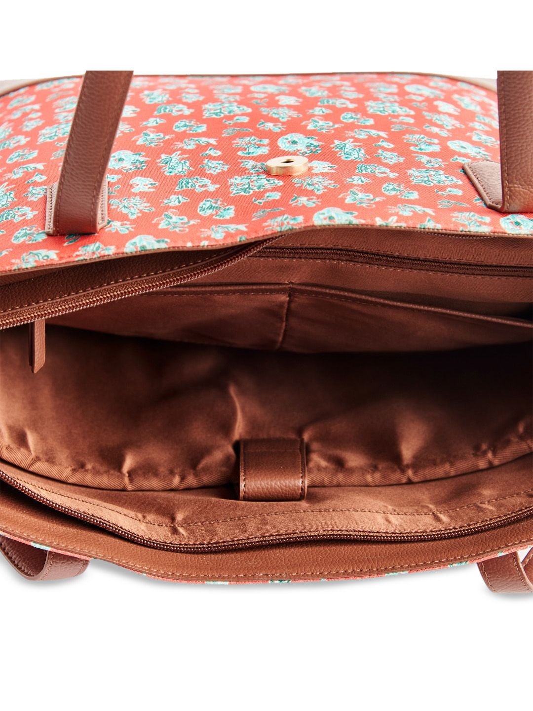 TEAL BY CHUMBAK Floral Printed Oversized Shopper Shoulder Bag