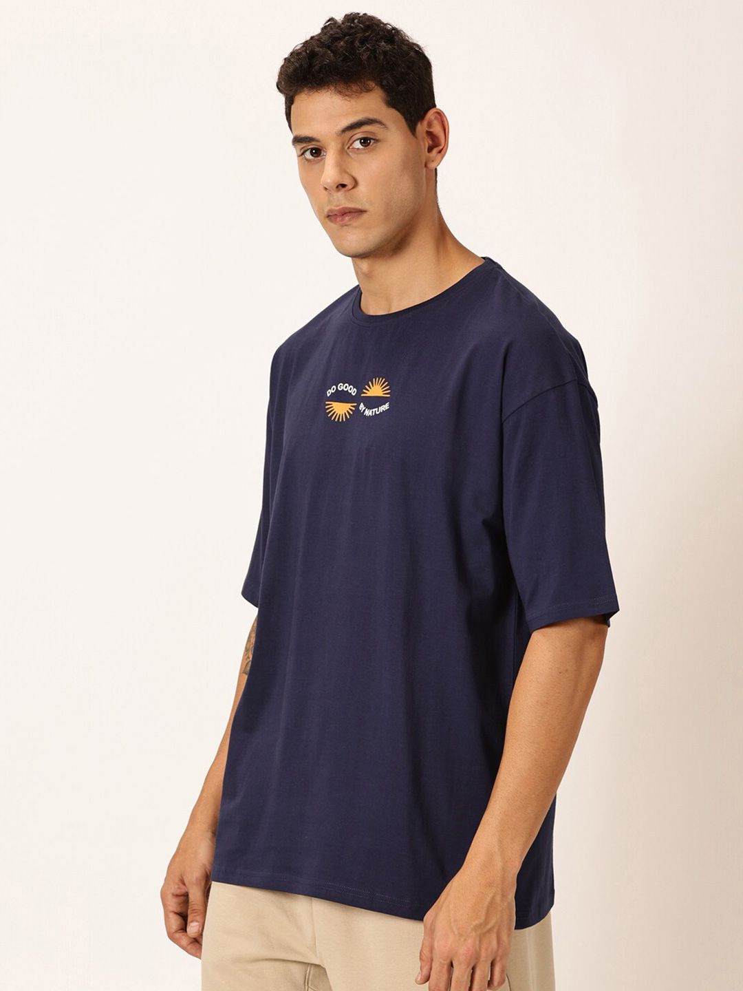 Thomas Scott Round Neck Printed Cotton Oversized T-shirt
