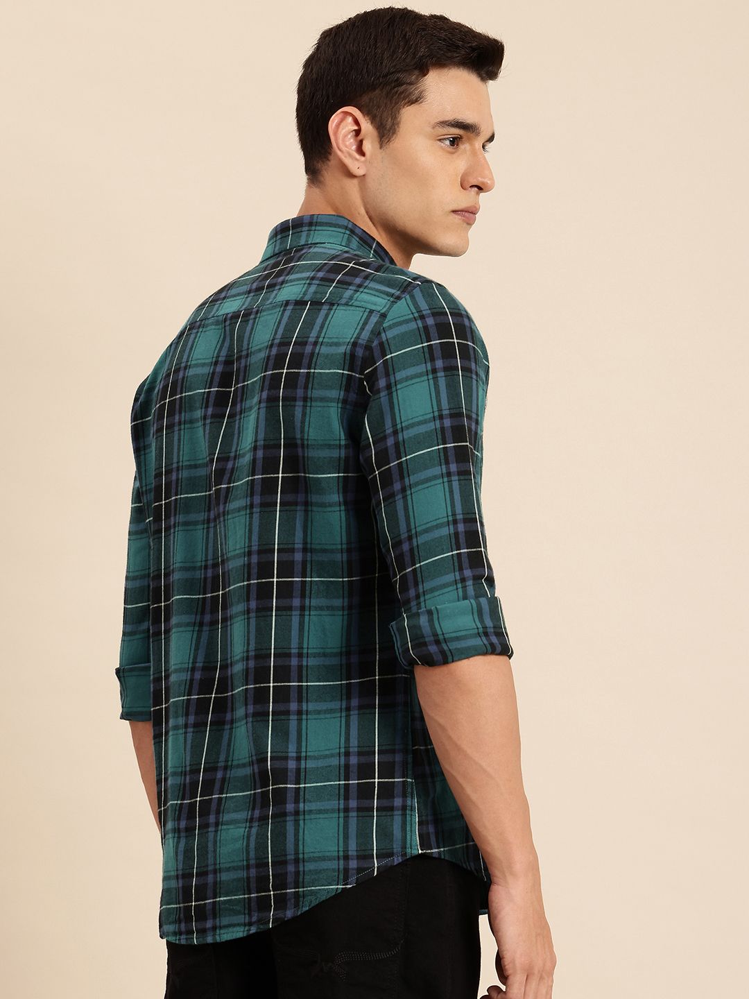 Being Human Pure Cotton Slim Fit Checked Casual Shirt