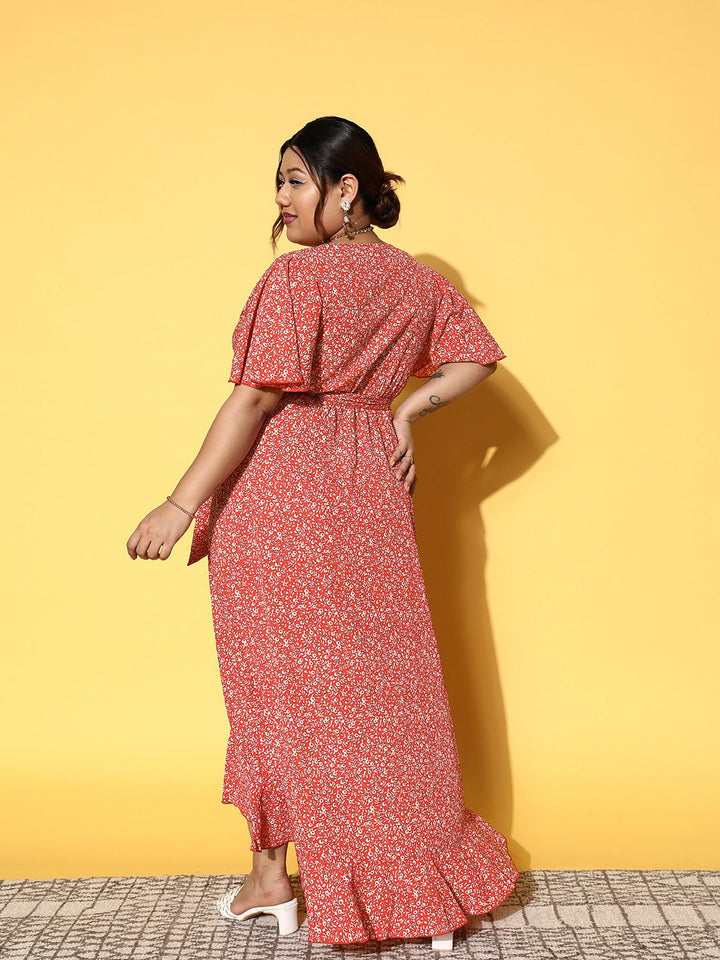 Berrylush Curve Floral Crepe Maxi Dress