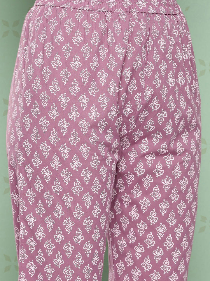 KALINI Women Ethnic Motifs Printed Empire Gotta Patti Kurta with Trousers & With Dupatta