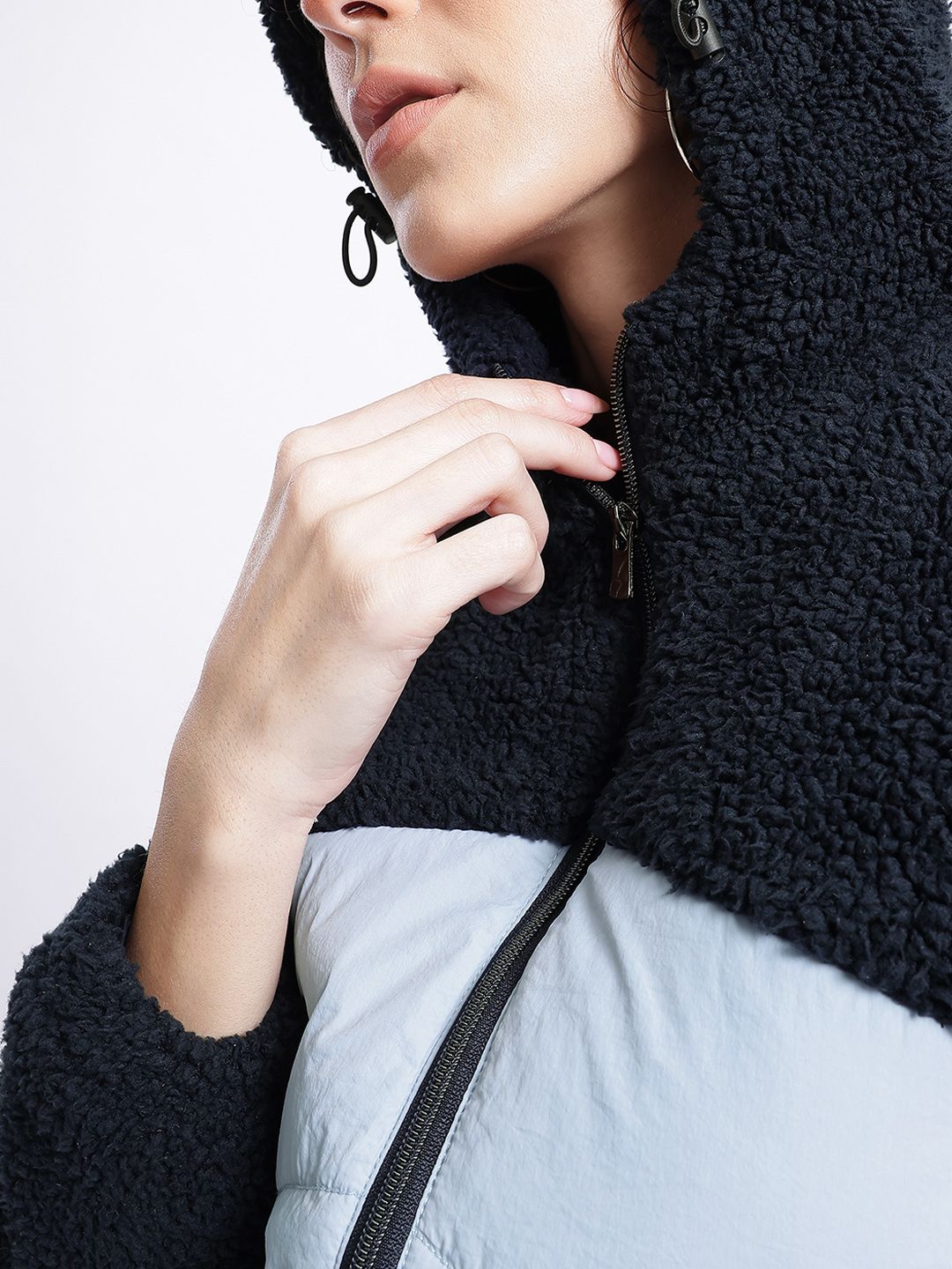 DressBerry Playful Padded Sherpa Colourblocked Jacket