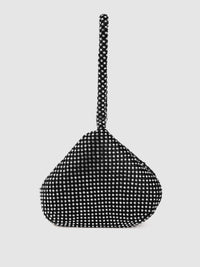 Lino Perros Black & Silver-Toned Embellished Potli Clutch