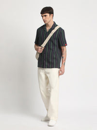 THE BEAR HOUSE Opaque Striped Cotton Casual Shirt