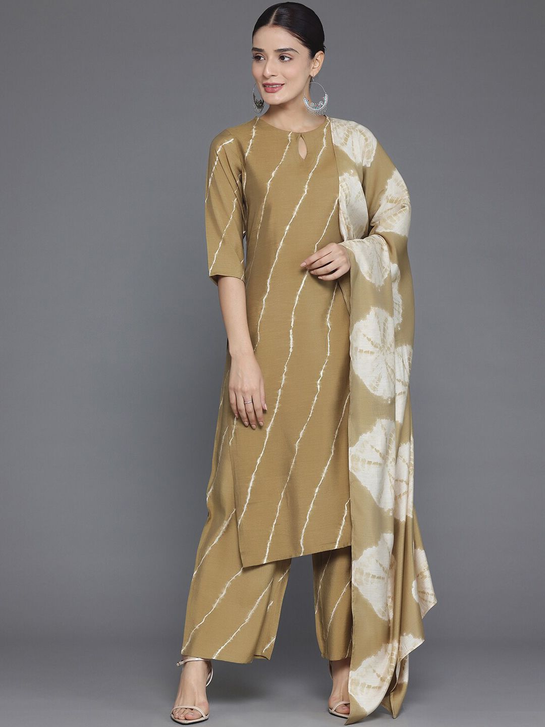 Libas Printed Regular Kurta with Palazzos & With Dupatta