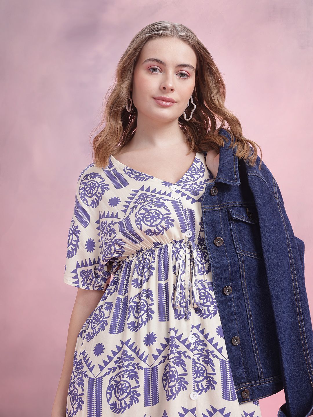 DressBerry Printed Empire Midi Dress