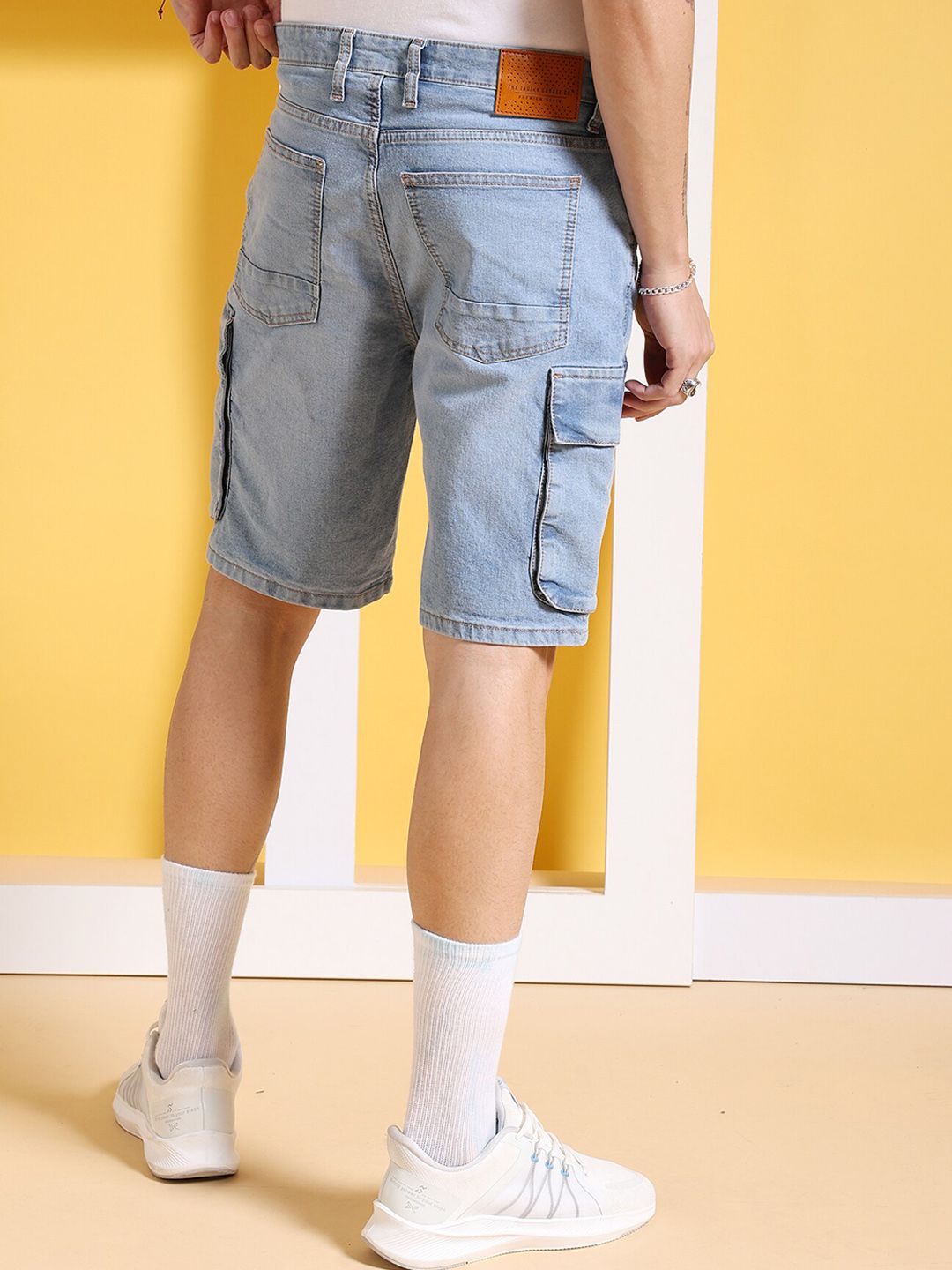 The Indian Garage Co Men Mid Rise Cotton Cargos Shorts