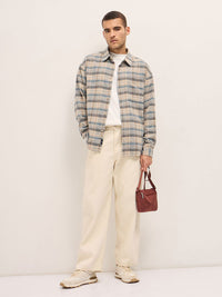 THE BEAR HOUSE Men Relaxed Fit Spread Collar Tartan Checked Cotton Casual Shirt