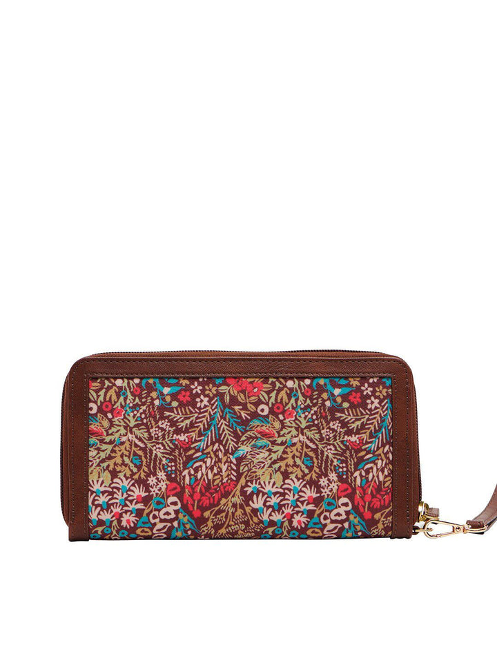 TEAL BY CHUMBAK Women Floral Printed Canvas Zip Around Wallet