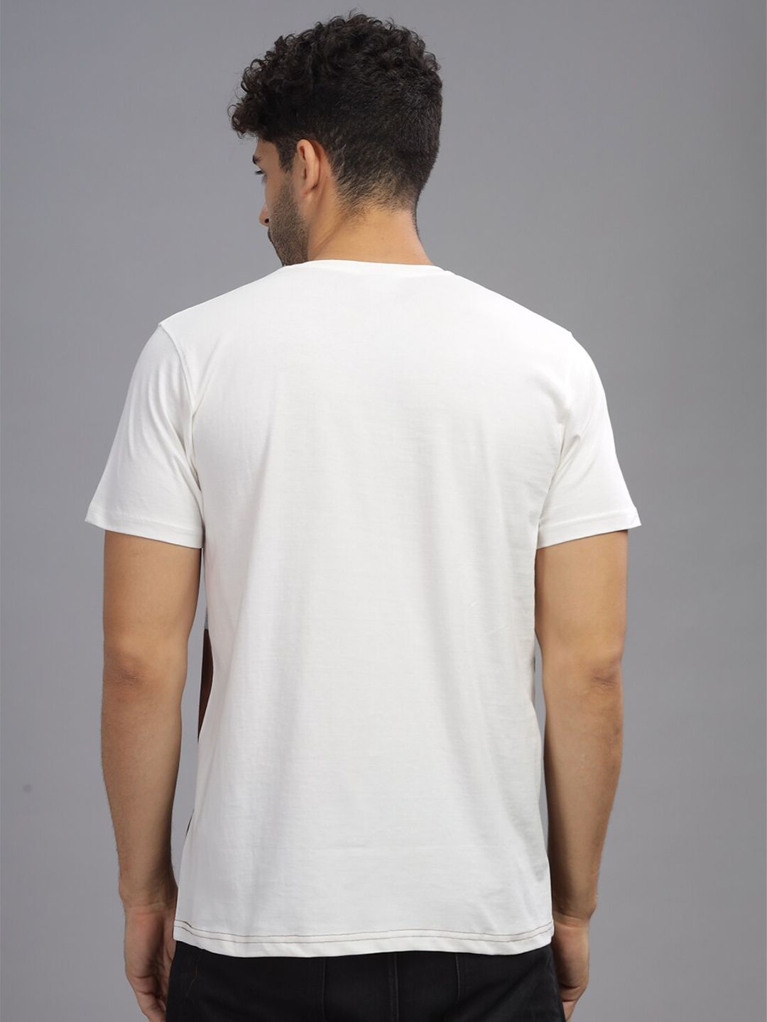 ADRO Colourblocked Leher Bulat Lengan Pendek Cotton T-shirt