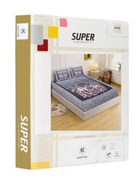KLOTTHE Grey & Pink 400 TC King Bedsheet with 2 Pillow Covers