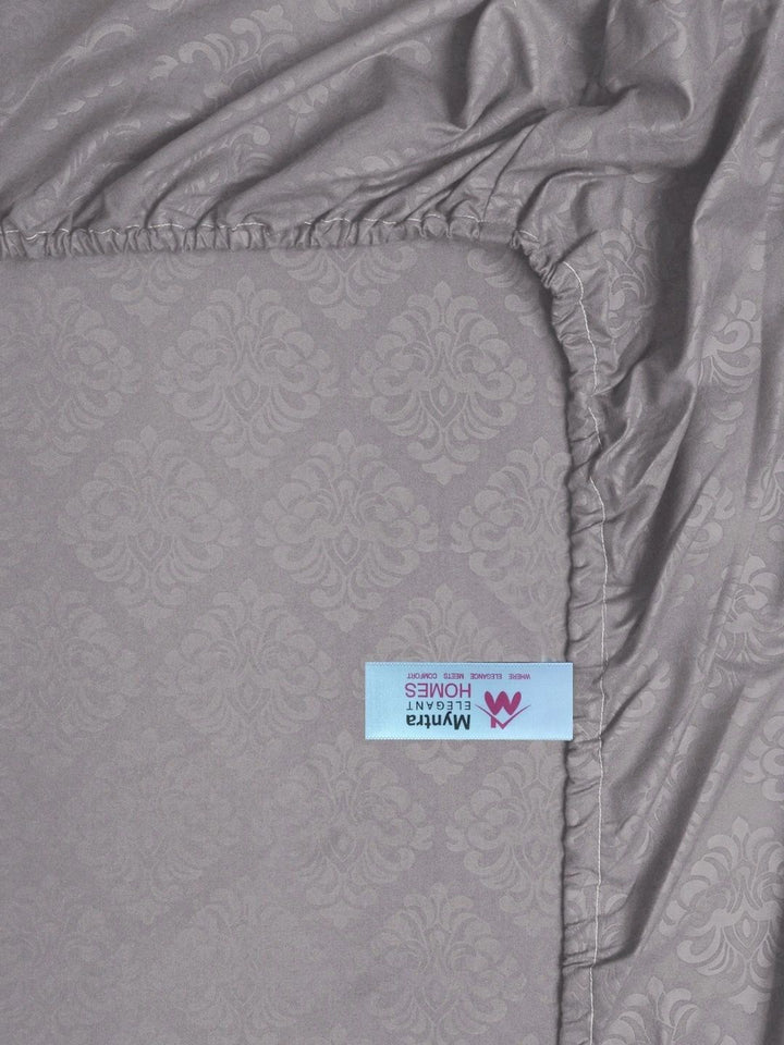 Myntra Elegant Homes Grey Floral 300 TC Cadar Katil King dengan 2 Sarung Bantal