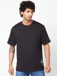 SPYKAR Graphic Printed Relaxed Fit Drop-Shoulder Sleeves Casual T-shirt