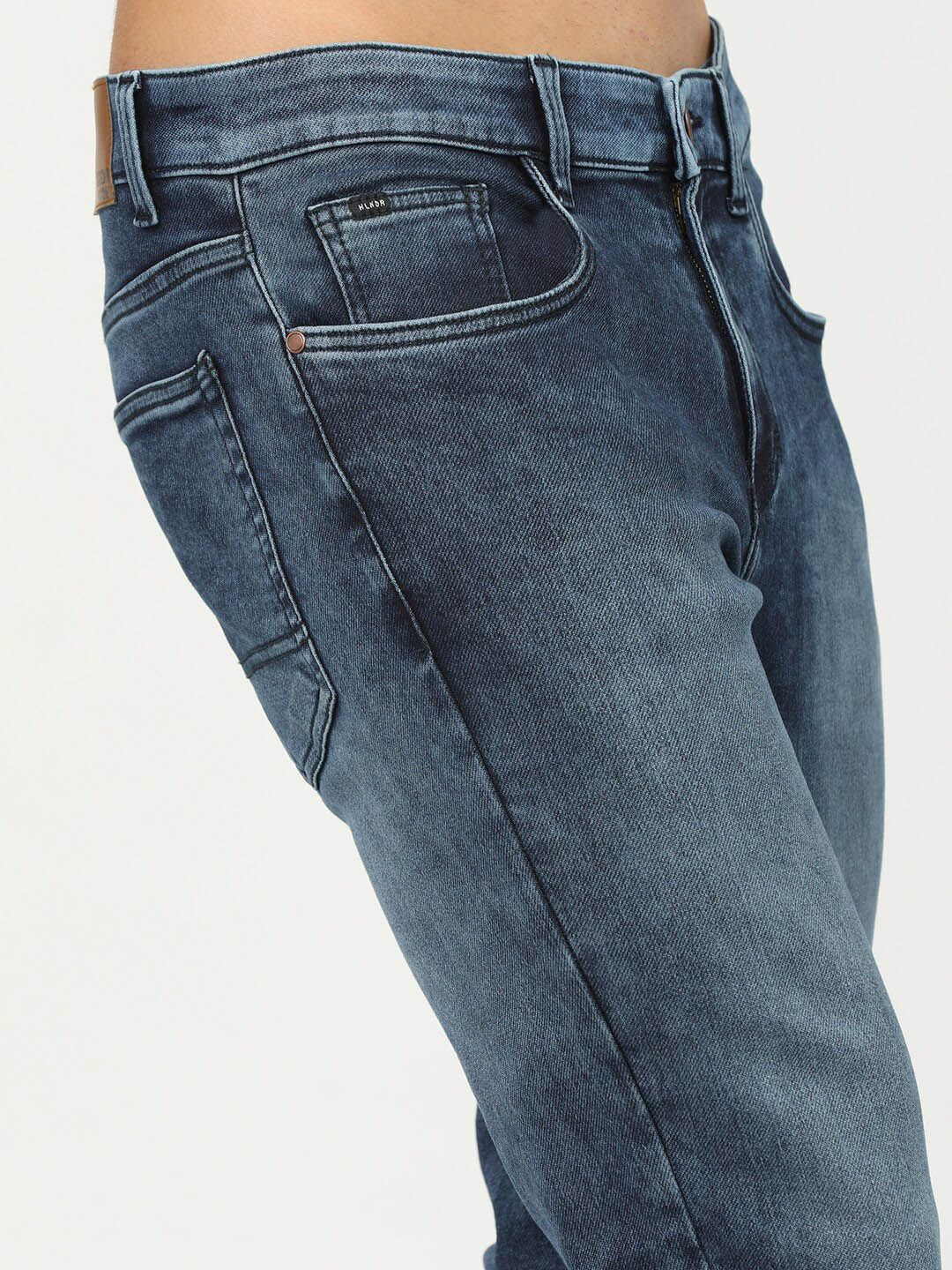 HIGHLANDER Men Blue Tapered Fit Heavy Fade Stretchable Jeans