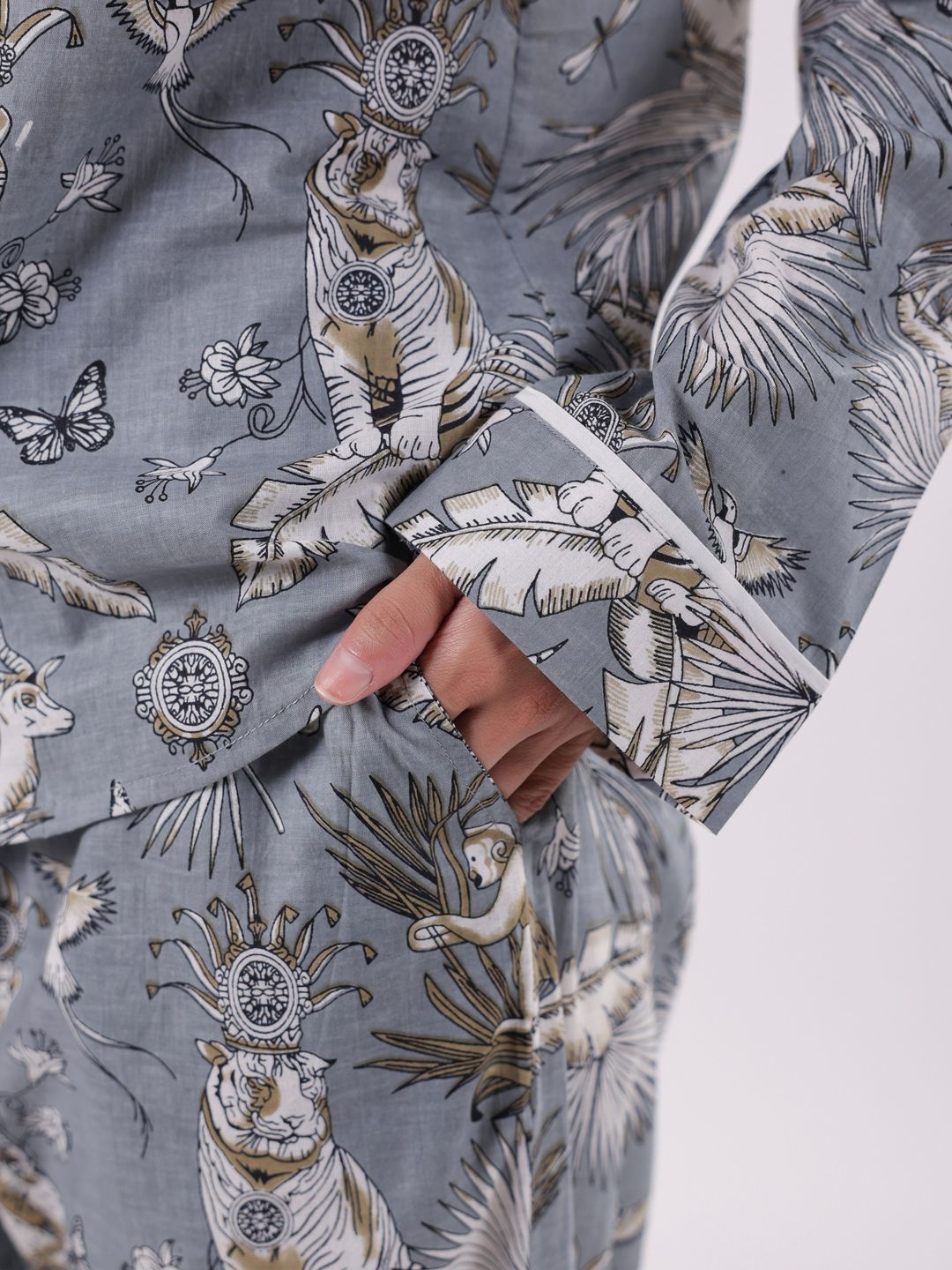 SANSKRUTIHOMES Women Printed Pure Cotton Night suit