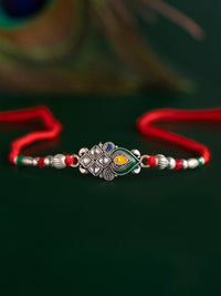 Voylla Regal Kundan Peacock Feather Thread Rakhi